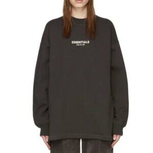 FEAR OF GOD ESSENTIALS Black Relaxed Crewneck Sweatshirt Women's Size S